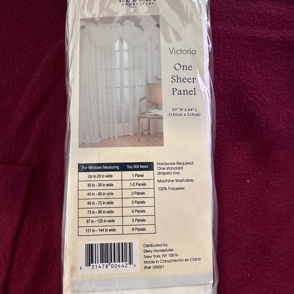 Home Styles Victoria One Sheer Panel - Picture 2 of 2